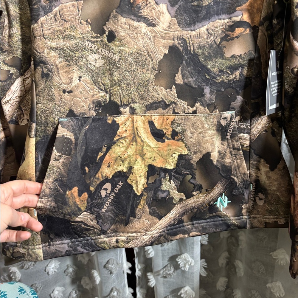 Nomad Camouflage Hoodie with Teal Accents - Picture 3 of 7